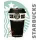 Керамічна чашка Starbucks з силіконовой кришкою black 350мл
