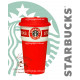 Керамічна чашка Starbucks з силіконовой кришкою red 350мл